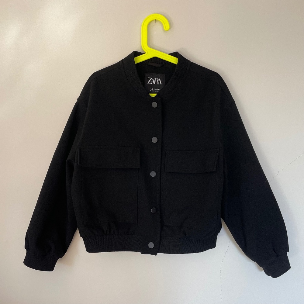 Zara Black Bomber - 8-9years